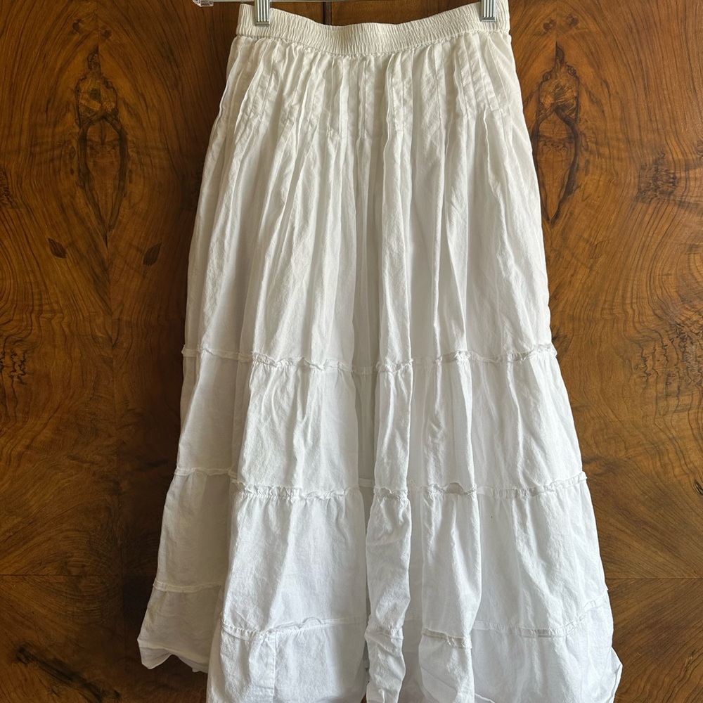 White Tiered Maxi Skirt